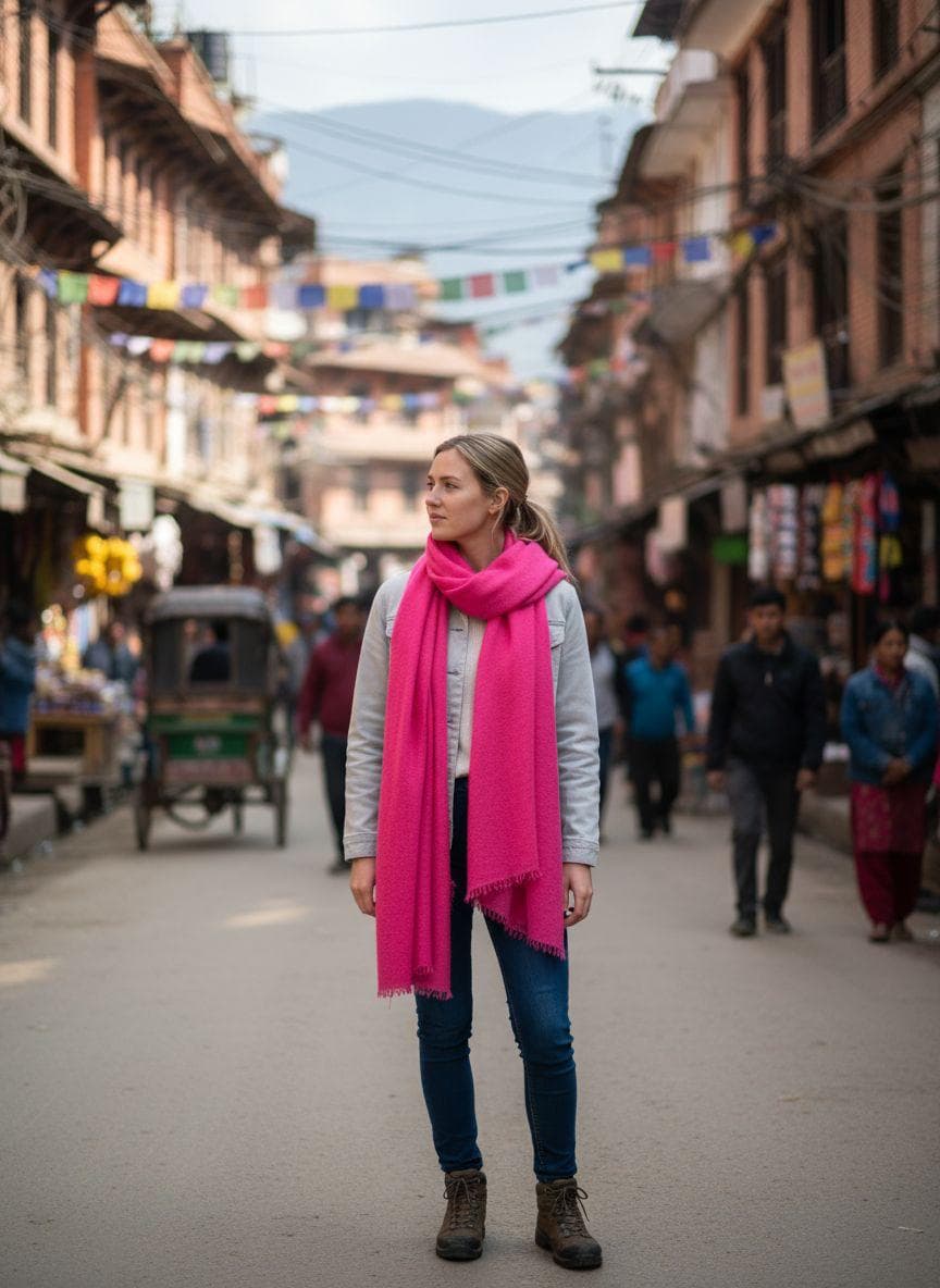 Nepalese Artisan Weaving Pashmina